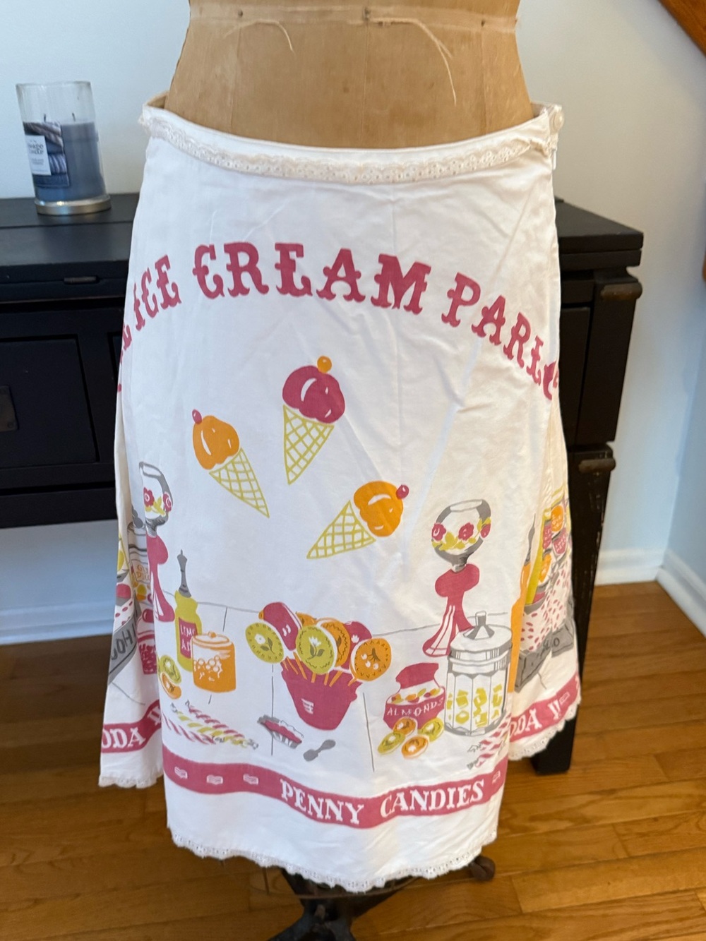 Odille A-Line Skirt with Vintage Inspired Ice Cream Print